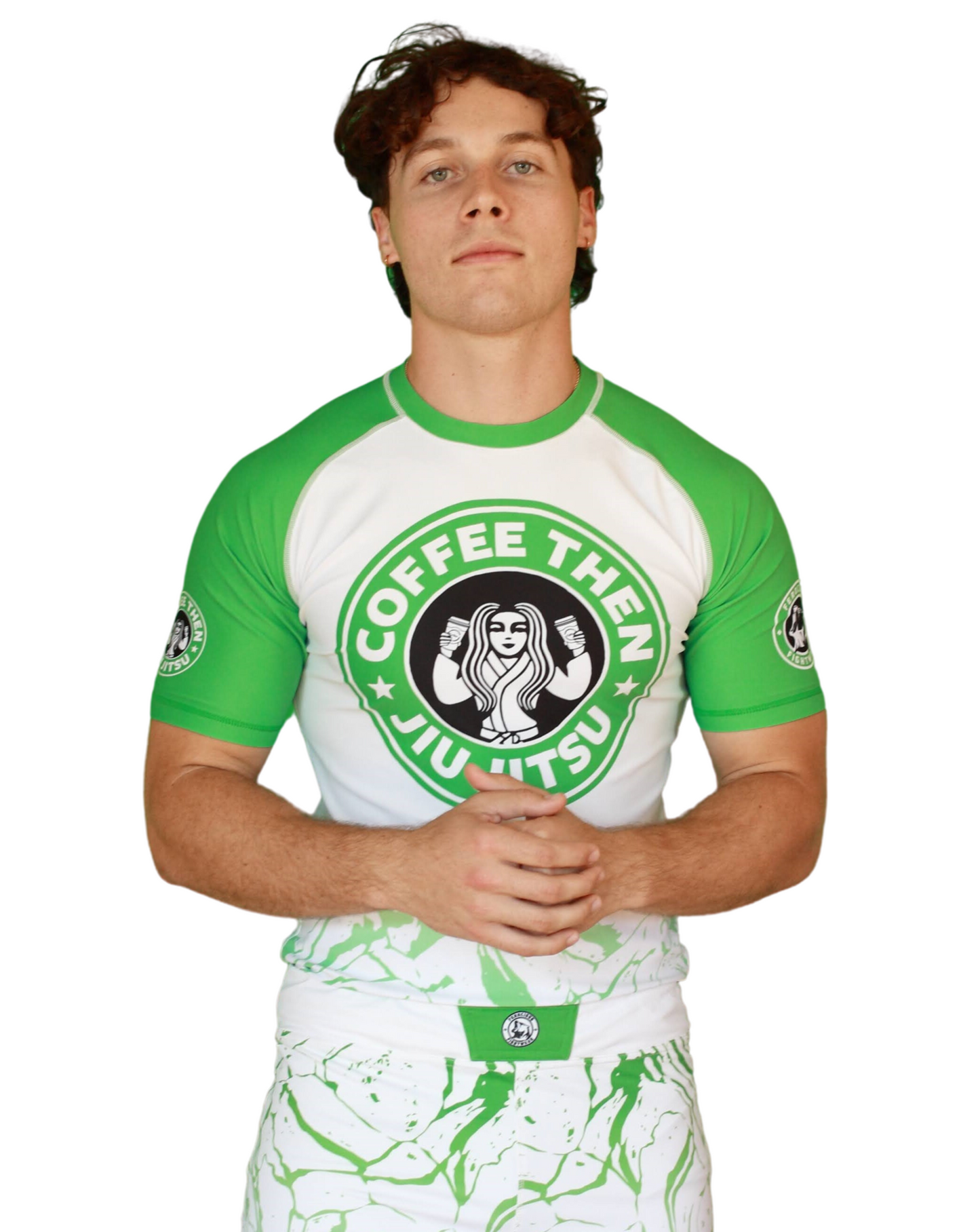 COFFEE THEN JIU JITSU MENS SHORT SLEEVE RASHGUARD