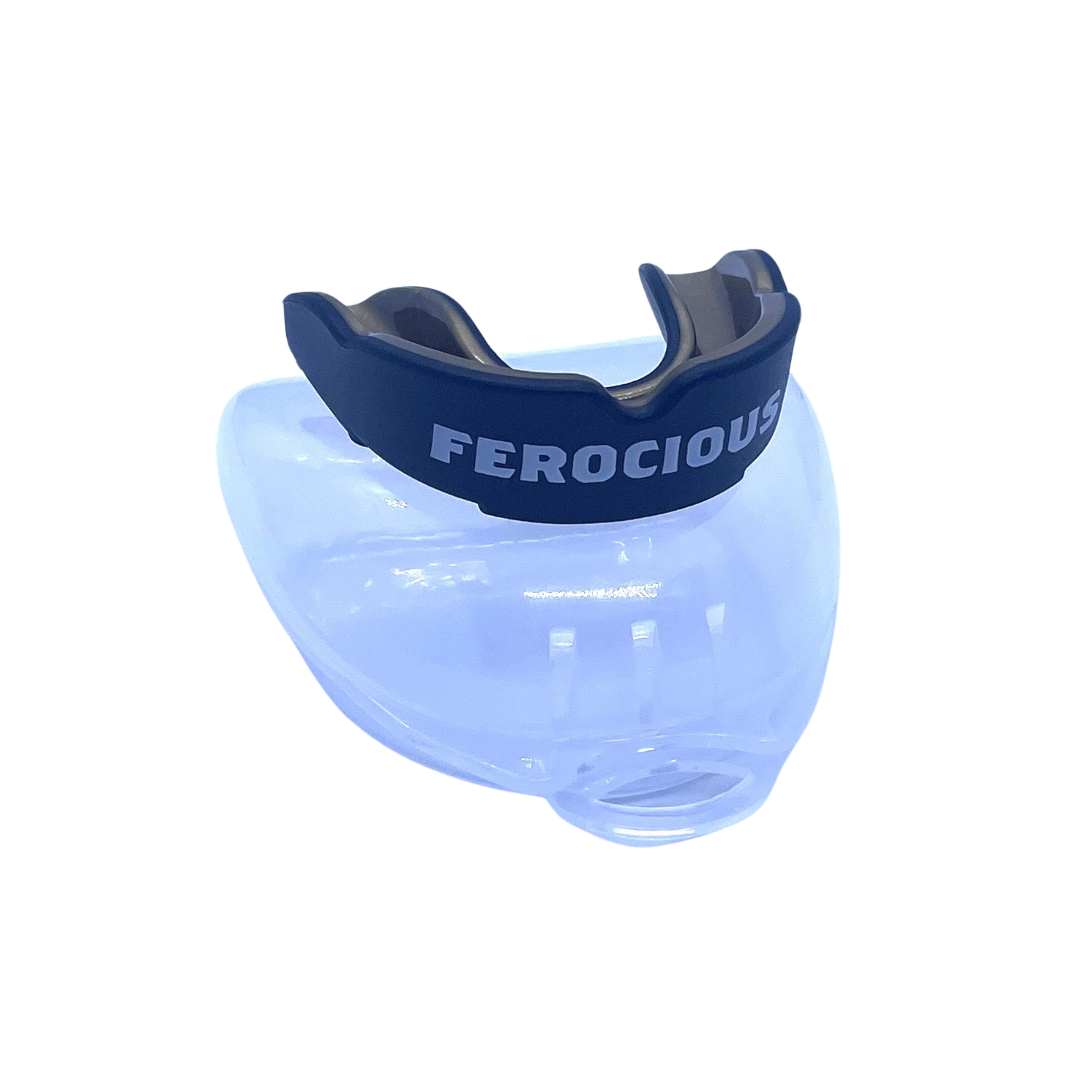 Close-up of a black durable and comfortable mouthguard designed for MMA, BJJ, and other contact sports, providing essential protection for teeth and gums during intense training and competition.