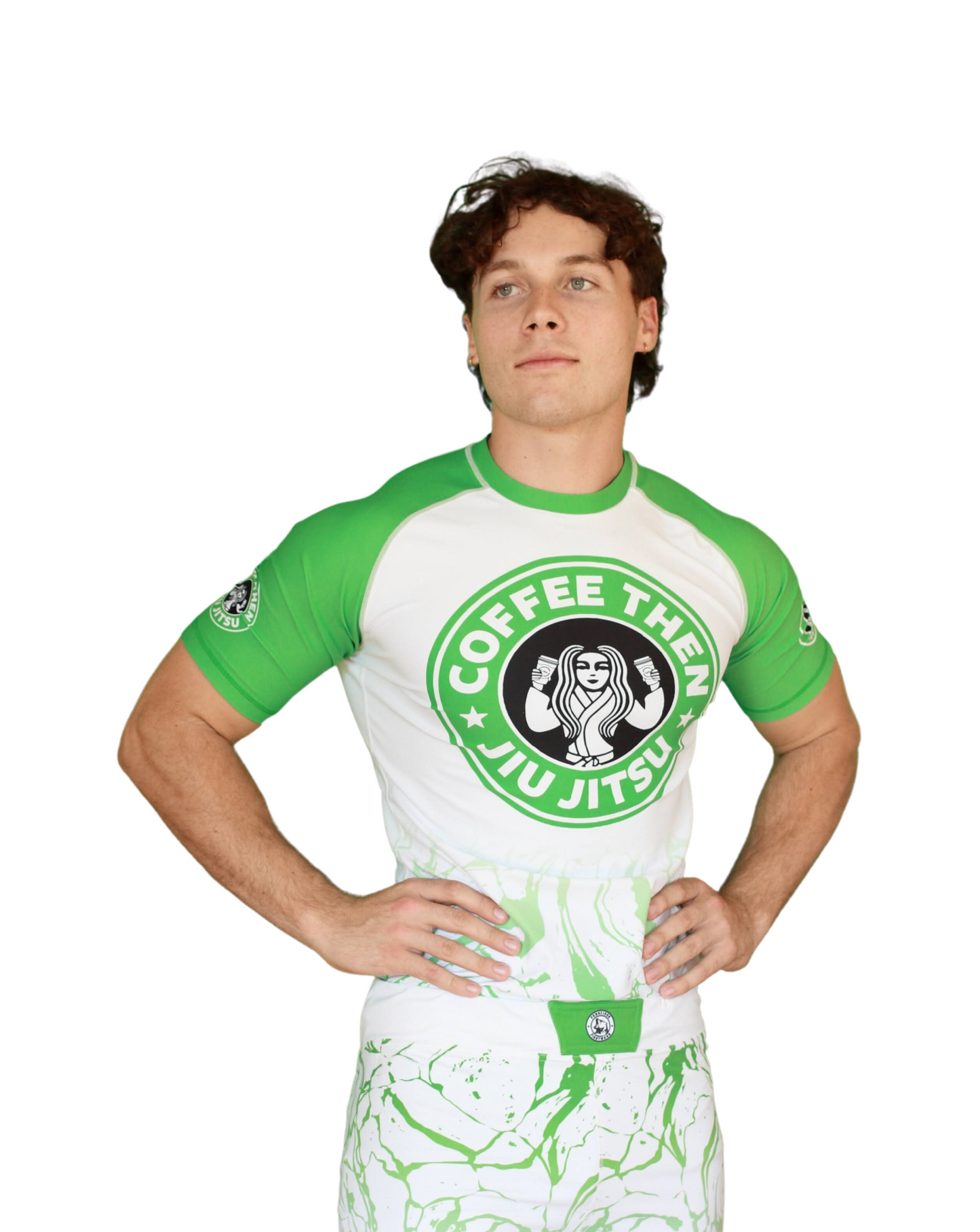 COFFEE THEN JIU JITSU MENS SHORT SLEEVE RASHGUARD